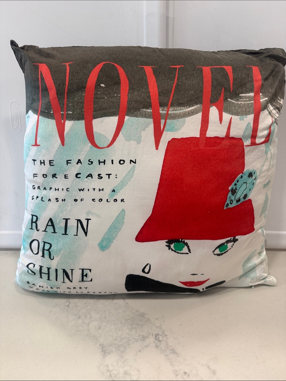 Kate Spade Novel Red & White Graphic Throw Pillow